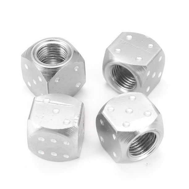 Car Bike Tyre Valve Dust Caps Universal Fit 4 X Blue Chrome Finish Dice Style Uk Car Bike Tyre Valve Dust Caps Universal Fit 4 X Blue Chrome Finish Dice Style Uk